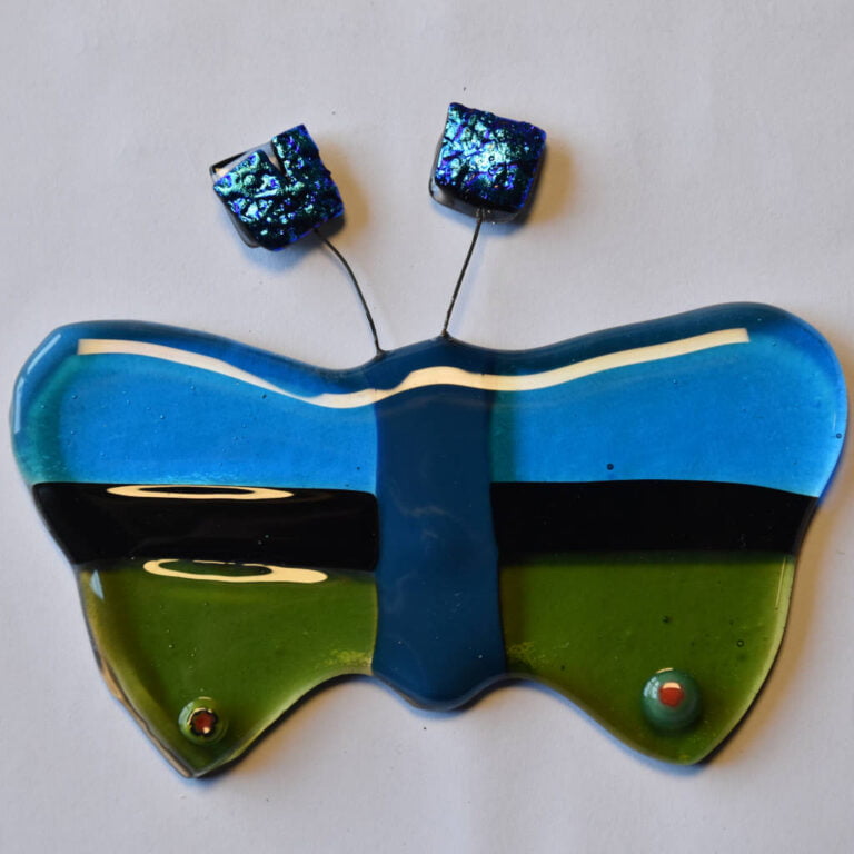 Het eindresultaat, na de afkoelingsperiode, van de levensvlinder “mijn eigen pad”